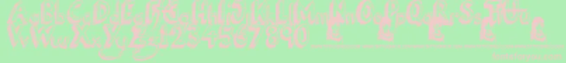 NationalCartoon Font – Pink Fonts on Green Background
