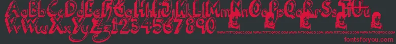 NationalCartoon Font – Red Fonts on Black Background