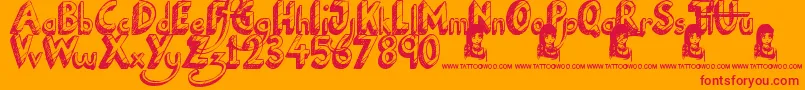 NationalCartoon Font – Red Fonts on Orange Background