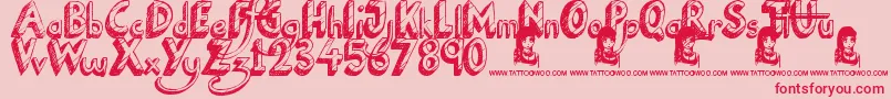NationalCartoon Font – Red Fonts on Pink Background