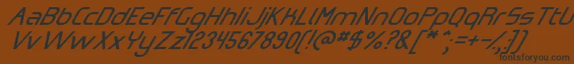 フォントOmiczsl – 黒い文字が茶色の背景にあります