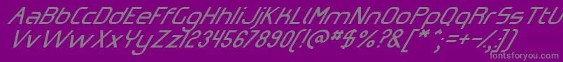 フォントOmiczsl – 紫の背景に灰色の文字