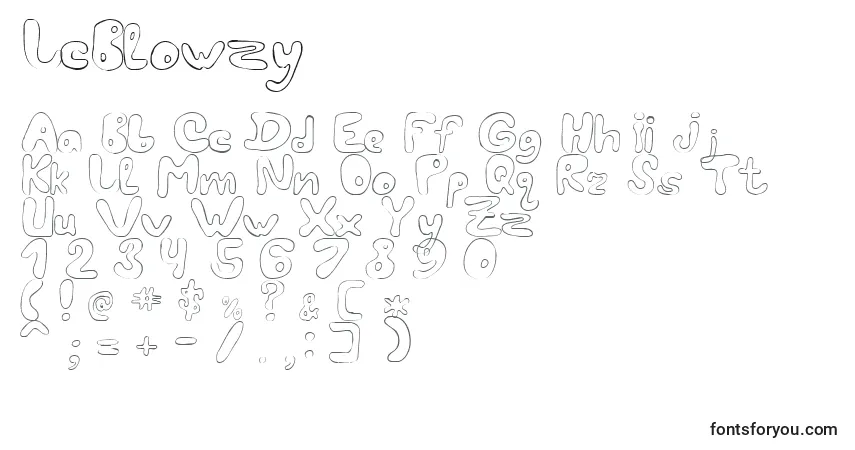 LcBlowzy-fontti – aakkoset, numerot, erikoismerkit