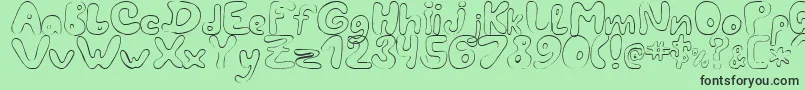 Шрифт LcBlowzy – чёрные шрифты на зелёном фоне