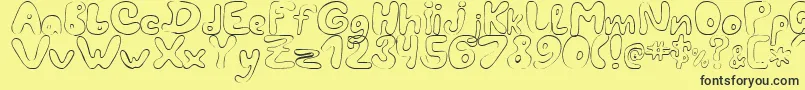 Шрифт LcBlowzy – чёрные шрифты на жёлтом фоне