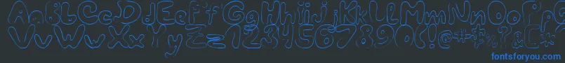 フォントLcBlowzy – 黒い背景に青い文字
