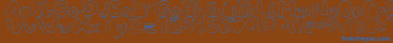 LcBlowzy-fontti – siniset fontit ruskealla taustalla