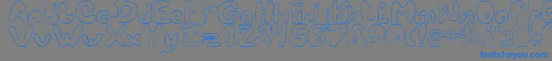 フォントLcBlowzy – 灰色の背景に青い文字