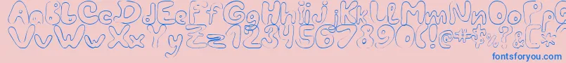 フォントLcBlowzy – ピンクの背景に青い文字