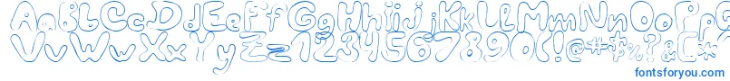 LcBlowzy-fontti – siniset fontit valkoisella taustalla