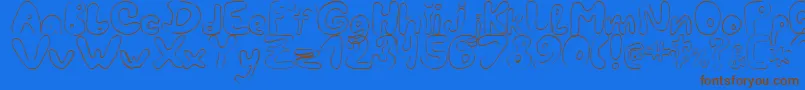 LcBlowzy-fontti – ruskeat fontit sinisellä taustalla