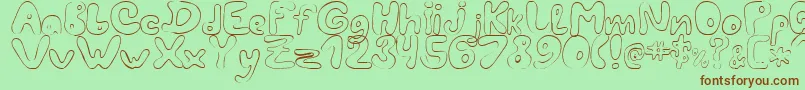 Шрифт LcBlowzy – коричневые шрифты на зелёном фоне