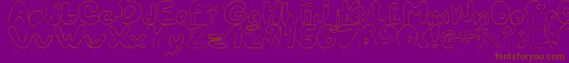 LcBlowzy-Schriftart – Braune Schriften auf violettem Hintergrund