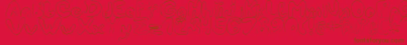 フォントLcBlowzy – 赤い背景に茶色の文字