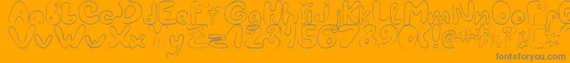 LcBlowzy-Schriftart – Graue Schriften auf orangefarbenem Hintergrund
