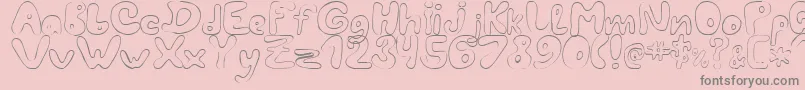 LcBlowzy-fontti – harmaat kirjasimet vaaleanpunaisella taustalla