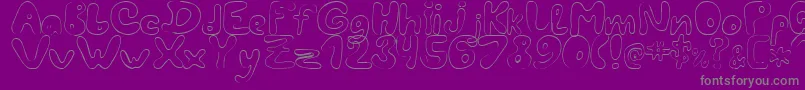 LcBlowzy-fontti – harmaat kirjasimet violetilla taustalla