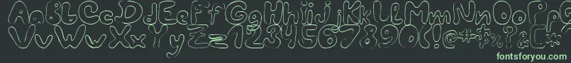 LcBlowzy-fontti – vihreät fontit mustalla taustalla