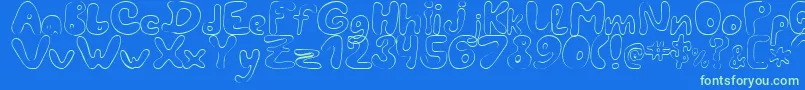 LcBlowzy Font – Green Fonts on Blue Background