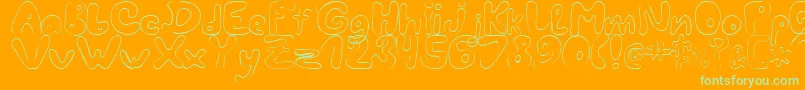 LcBlowzy Font – Green Fonts on Orange Background