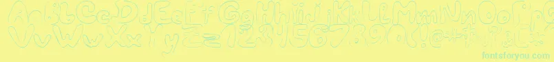 フォントLcBlowzy – 黄色い背景に緑の文字