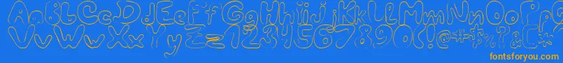 LcBlowzy Font – Orange Fonts on Blue Background