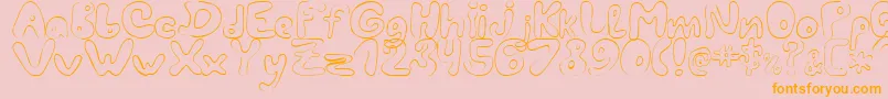 フォントLcBlowzy – オレンジの文字がピンクの背景にあります。