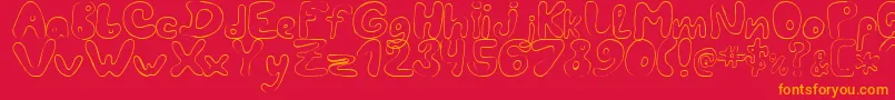 LcBlowzy Font – Orange Fonts on Red Background