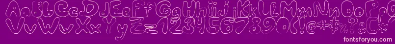LcBlowzy-fontti – vaaleanpunaiset fontit violetilla taustalla
