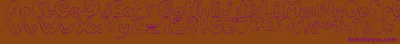 LcBlowzy-Schriftart – Violette Schriften auf braunem Hintergrund