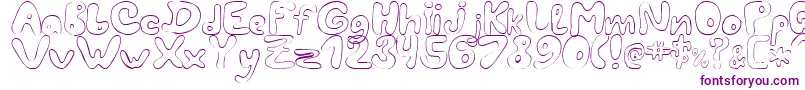 LcBlowzy-Schriftart – Violette Schriften auf weißem Hintergrund