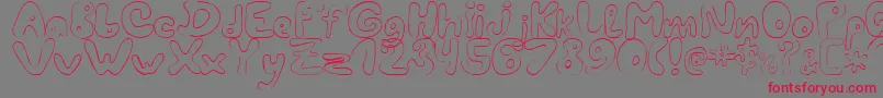 フォントLcBlowzy – 赤い文字の灰色の背景
