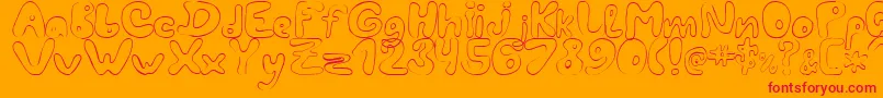 フォントLcBlowzy – オレンジの背景に赤い文字
