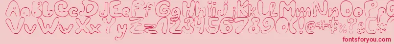 LcBlowzy-fontti – punaiset fontit vaaleanpunaisella taustalla
