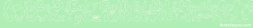 Czcionka LcBlowzy – białe czcionki na zielonym tle