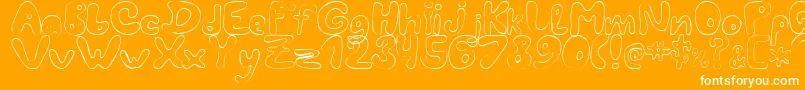 LcBlowzy-fontti – valkoiset fontit oranssilla taustalla