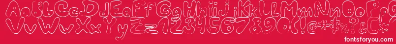 LcBlowzy-fontti – valkoiset fontit punaisella taustalla