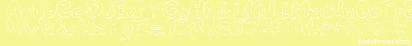 フォントLcBlowzy – 黄色い背景に白い文字