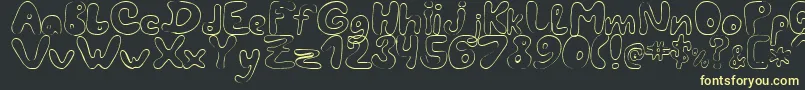 LcBlowzy-fontti – keltaiset fontit mustalla taustalla