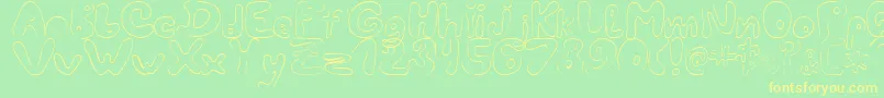 LcBlowzy Font – Yellow Fonts on Green Background