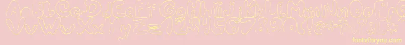 Шрифт LcBlowzy – жёлтые шрифты на розовом фоне