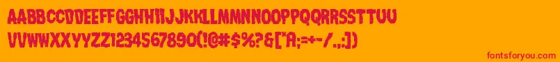 Nightmarealley-Schriftart – Rote Schriften auf orangefarbenem Hintergrund