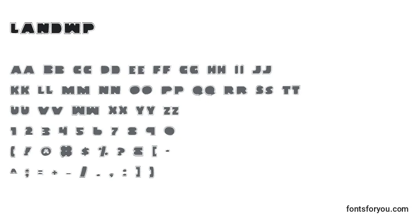 A fonte Landwp – alfabeto, números, caracteres especiais