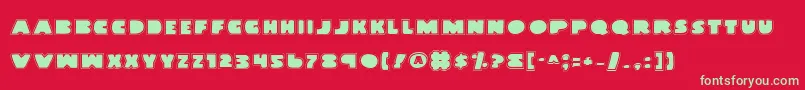 Czcionka Landwp – zielone czcionki na czerwonym tle