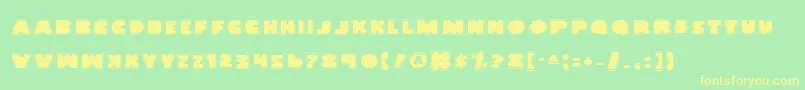 フォントLandwp – 黄色の文字が緑の背景にあります