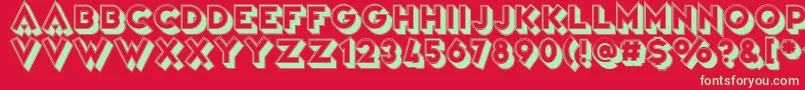 VarietРІTheatre Font – Green Fonts on Red Background