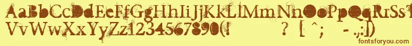 Шрифт Undecapped – коричневые шрифты на жёлтом фоне