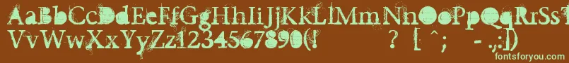 Undecapped Font – Green Fonts on Brown Background