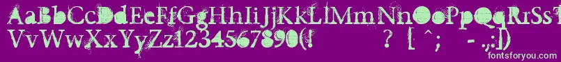 Undecapped Font – Green Fonts on Purple Background