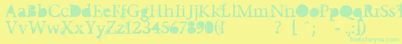 Undecapped Font – Green Fonts on Yellow Background